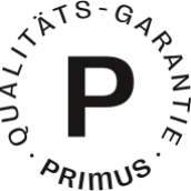 Qualitätssiegel mit dem Schriftzug „PRIMUS“.