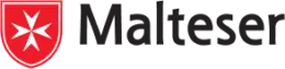 Malteser-Logo in horizontaler Ausrichtung mit rotem Kreuzsymbol.