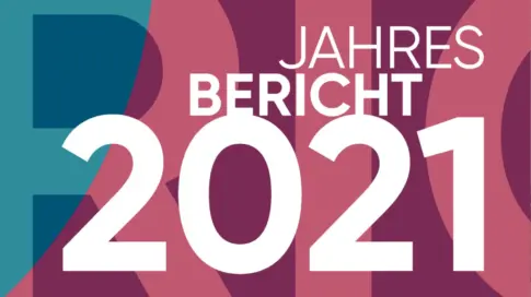 PRIMUS Jahresberichts 2021 mit grafischen Element und Jahreszahl